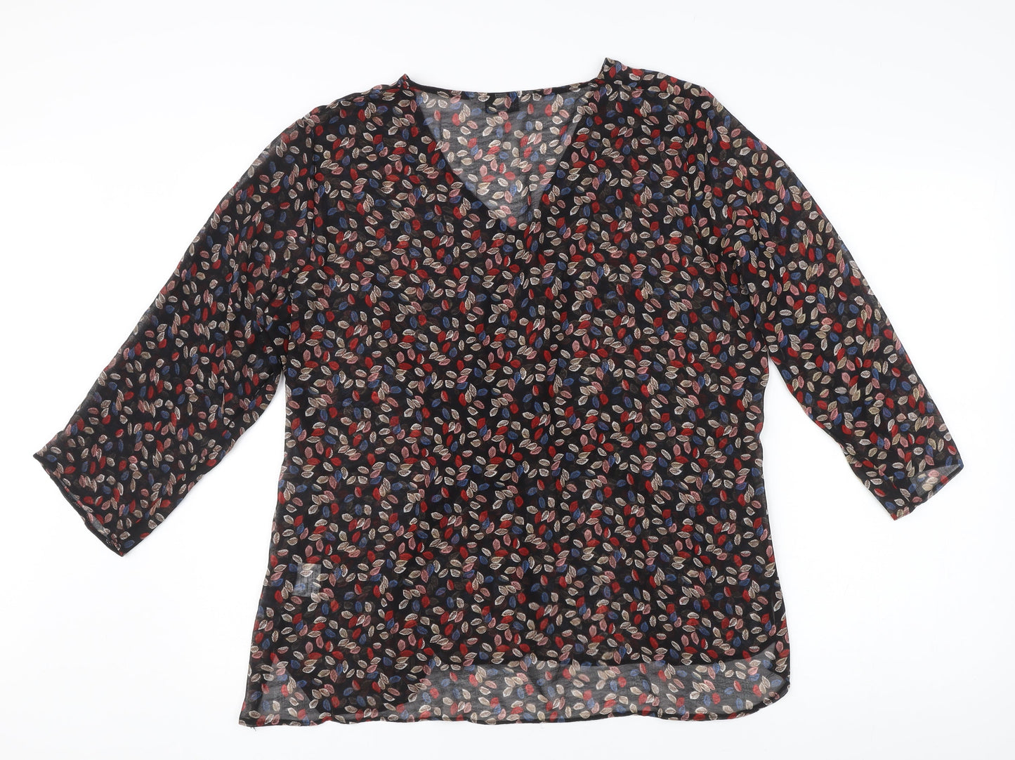Womens UK Size 18 Chianti Multicoloured Wrap Blouse