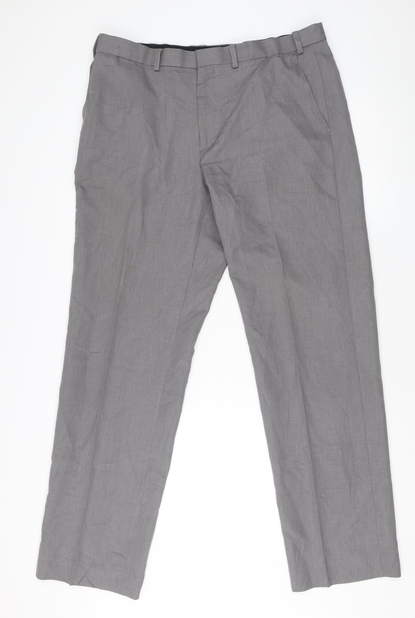 Mens UK Size 36 Marks and Spencer Regular Grey Suit Trousers