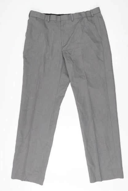 Mens UK Size 36 Marks and Spencer Regular Grey Suit Trousers