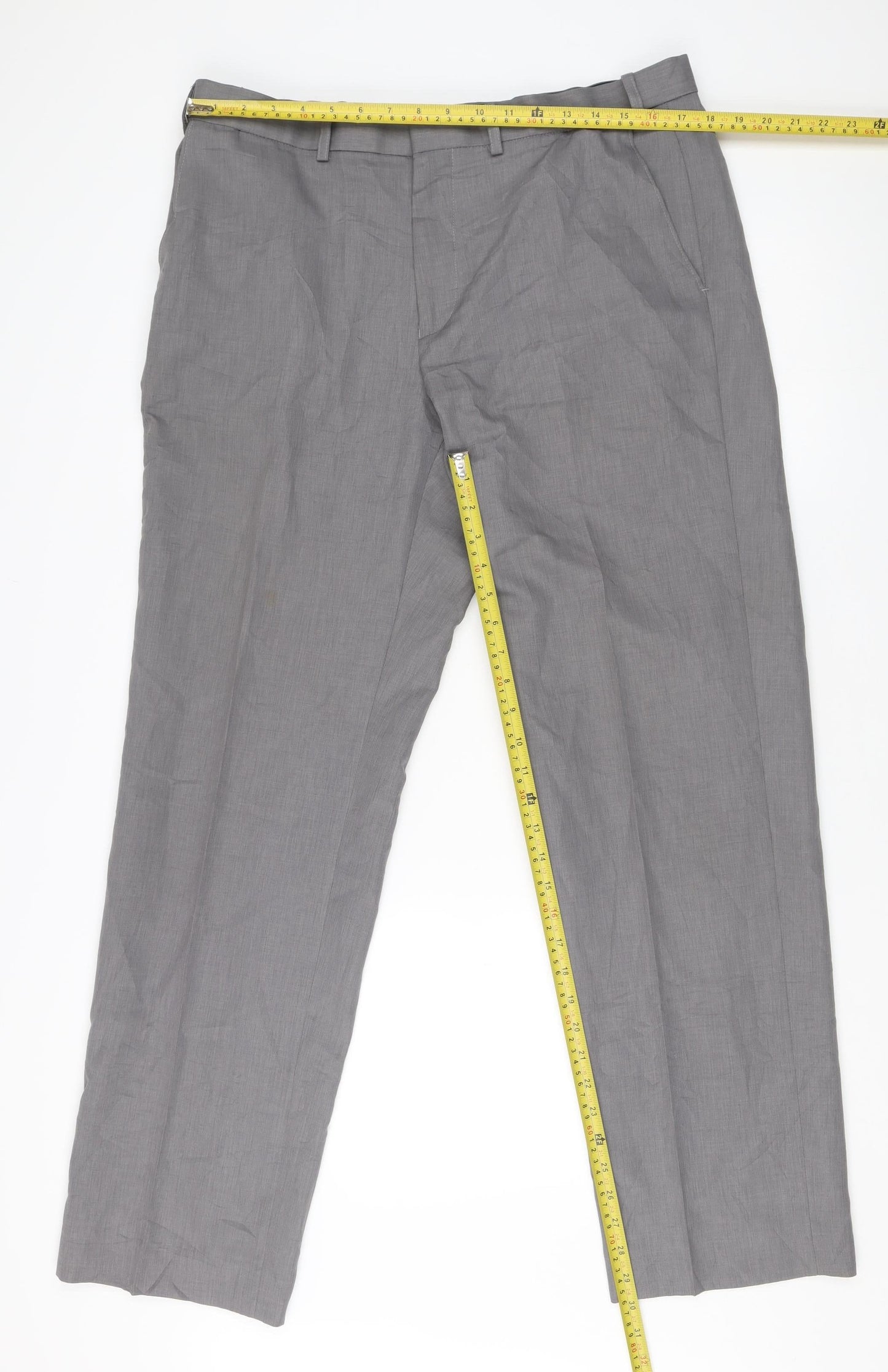 Mens UK Size 36 Marks and Spencer Regular Grey Suit Trousers