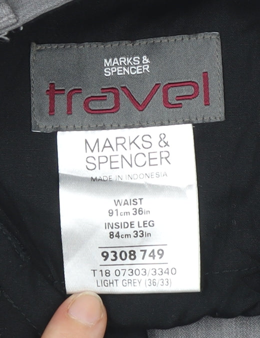 Mens UK Size 36 Marks and Spencer Regular Grey Suit Trousers