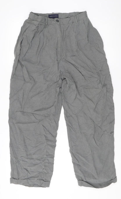 Anne Klein II Women's Grey High Rise Pleated Trousers Size 10