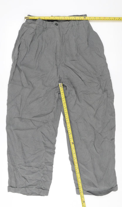 Anne Klein II Women's Grey High Rise Pleated Trousers Size 10