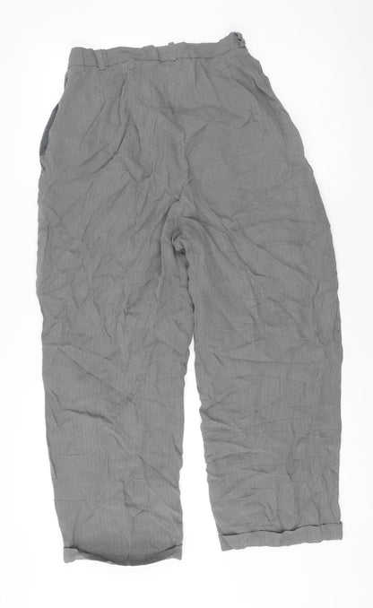 Anne Klein II Women's Grey High Rise Pleated Trousers Size 10