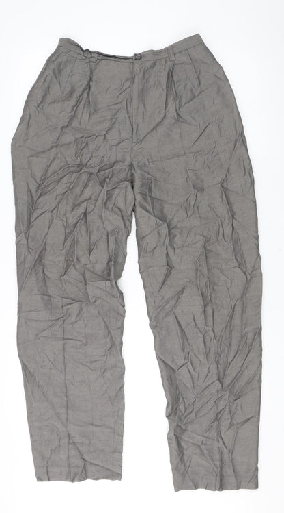 Banana Republic Womens Grey Size 12 Straight Leg Wool Mohair Trousers