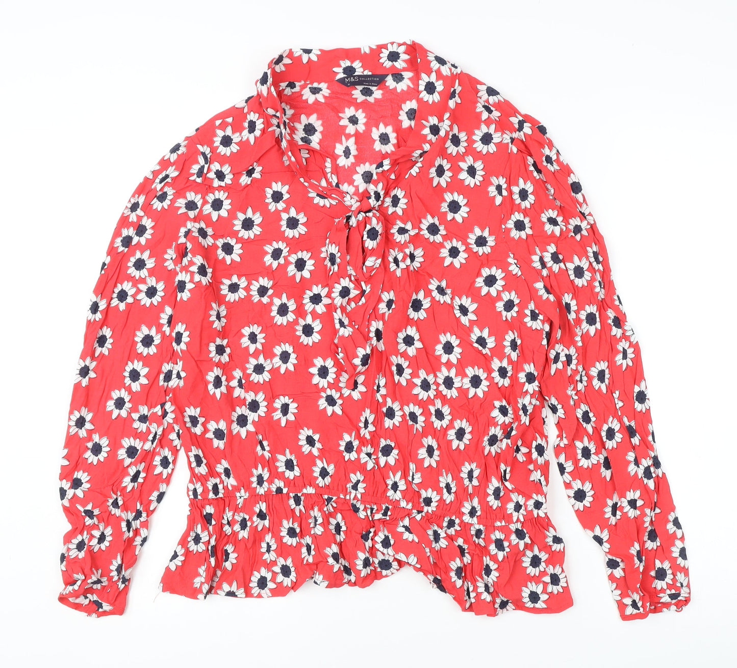 Womens UK Size 18 Marks and Spencer Red Tunic Blouse