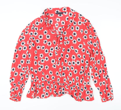 Womens UK Size 18 Marks and Spencer Red Tunic Blouse