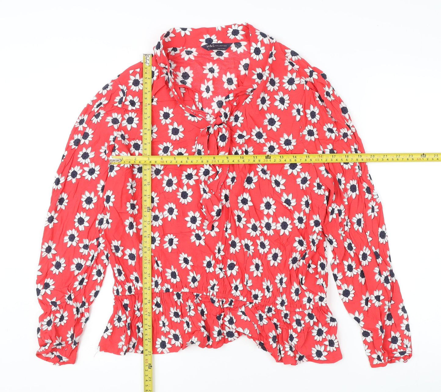 Womens UK Size 18 Marks and Spencer Red Tunic Blouse