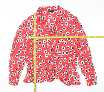 Womens UK Size 18 Marks and Spencer Red Tunic Blouse