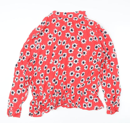 Womens UK Size 18 Marks and Spencer Red Tunic Blouse