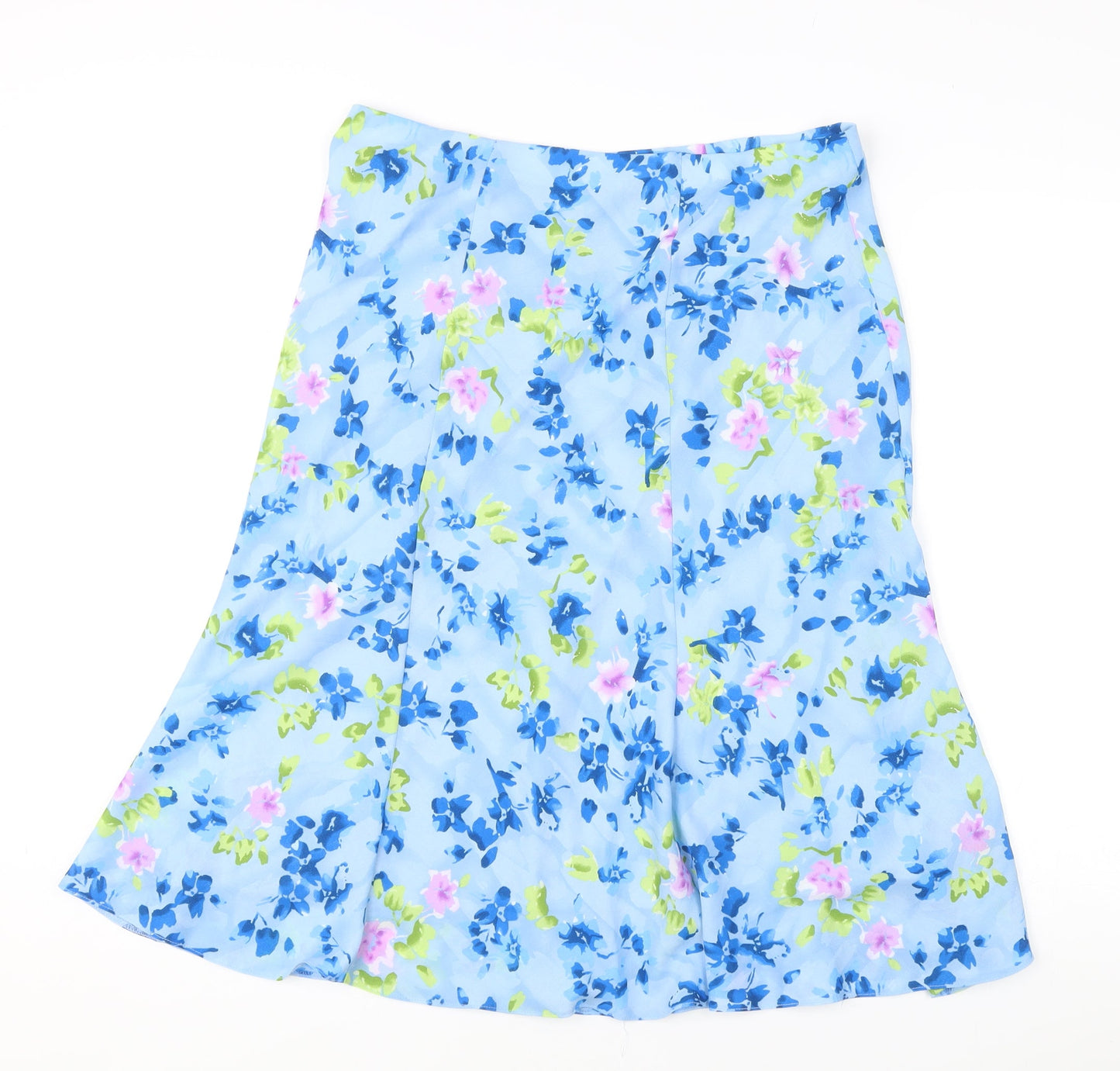 Honor Millburn Women's Blue Floral A-Line Knee Length Skirt Size 16