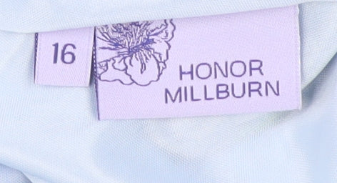 Honor Millburn Women's Blue Floral A-Line Knee Length Skirt Size 16