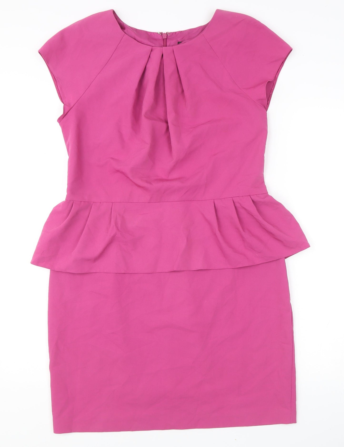 Miss Selfridge Women’s Pink Peplum Dress Size 16 Knee Length