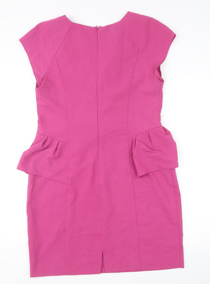 Miss Selfridge Women’s Pink Peplum Dress Size 16 Knee Length