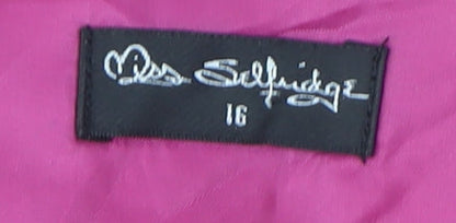 Miss Selfridge Women’s Pink Peplum Dress Size 16 Knee Length