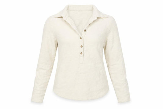 Womens UK Size 12 Zara Ivory Henley Jumper