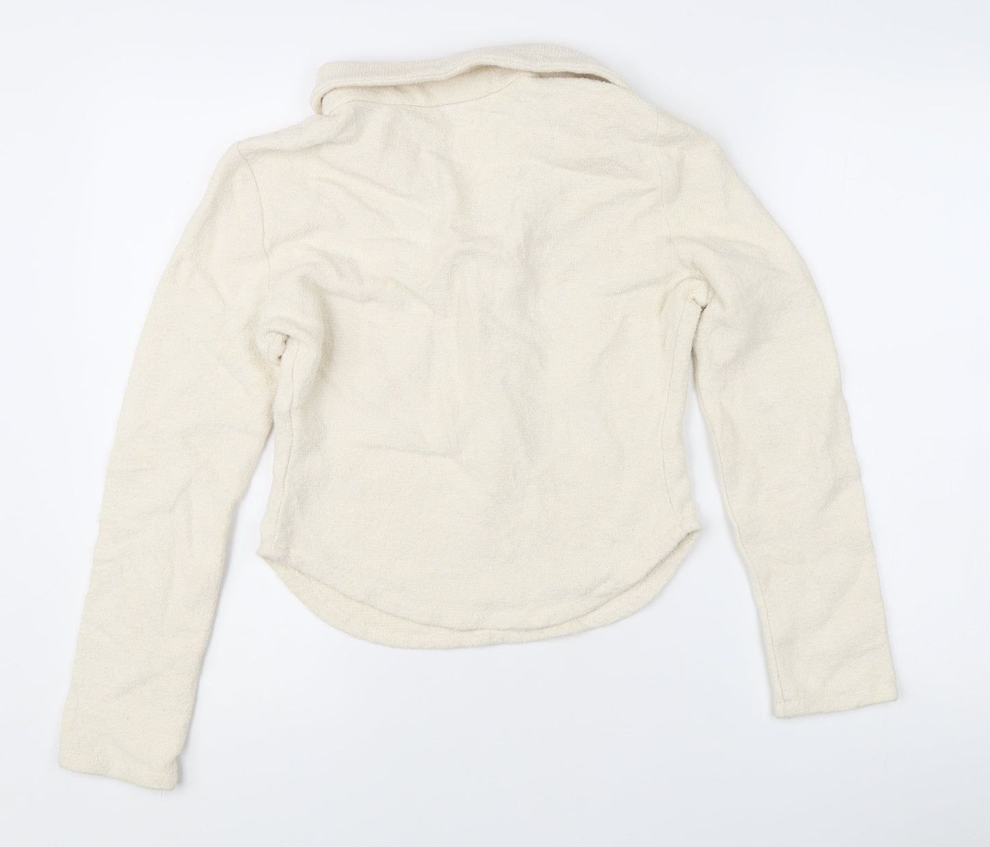 Womens UK Size 12 Zara Ivory Henley Jumper