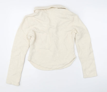 Womens UK Size 12 Zara Ivory Henley Jumper