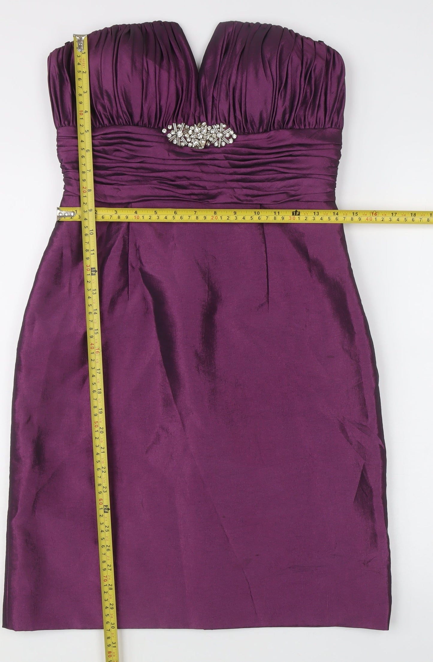 Ultimo Couture Women’s Purple Size 10 Sheath Strapless Beaded Dress
