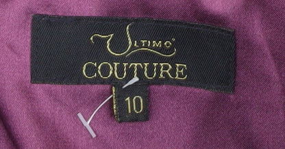 Ultimo Couture Women’s Purple Size 10 Sheath Strapless Beaded Dress