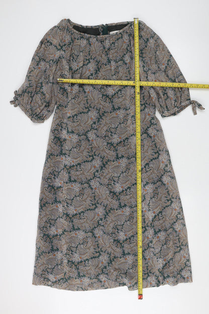 Linda Leigh Women’s Multicoloured Paisley A-Line Dress Size 18 Vintage Knee Length