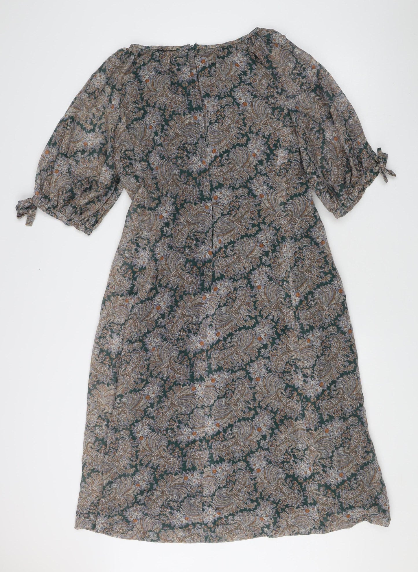 Linda Leigh Women’s Multicoloured Paisley A-Line Dress Size 18 Vintage Knee Length