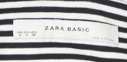 Zara Basic Women’s Black Striped Bodycon Knee Length Dress Size 12