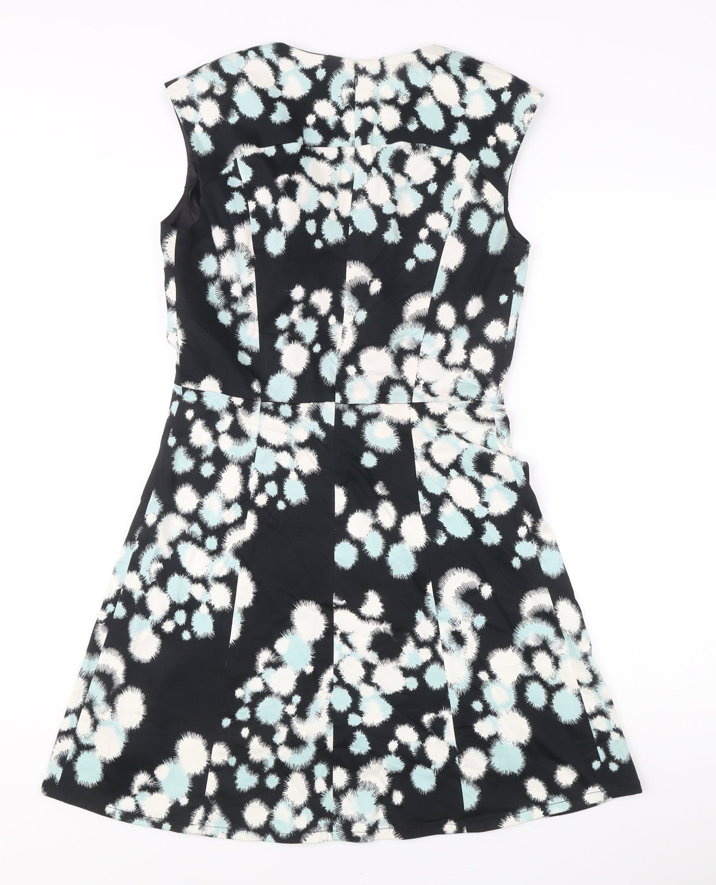 French Connection Women’s Black Animal Print Fit & Flare Dress UK 12