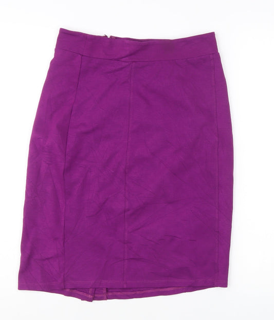 Monsoon Women’s Purple Knee Length Pencil Skirt Size 10 High Rise