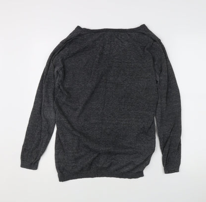 GAP Women's Grey V-Neck Pullover Jumper Size L Regular Fit