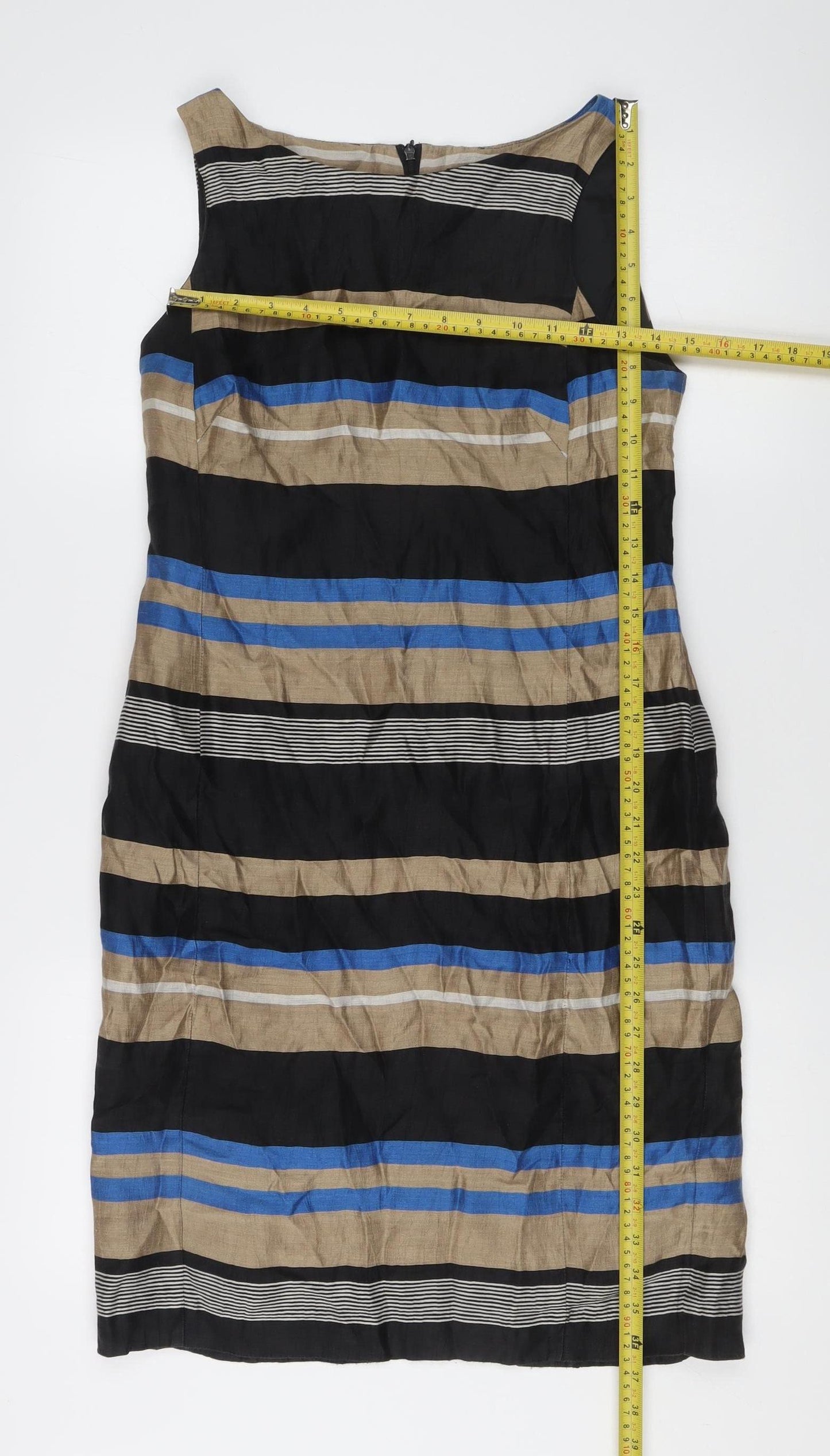 Marks and Spencer Autograph Women’s Multicoloured Stripe Sheath Dress Size 8