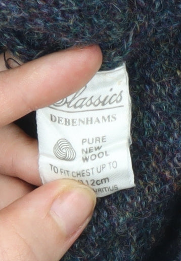 Debenhams Mens Blue Wool Crew Neck Pullover Jumper Size L