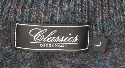 Debenhams Mens Blue Wool Crew Neck Pullover Jumper Size L