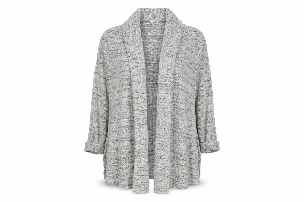 FatFace Women's Grey Chunky Knit Open Cardigan Size 12