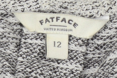 Womens UK Size 12 Fat Face Grey Cardigan Jumper