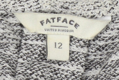 Womens UK Size 12 Fat Face Grey Cardigan Jumper