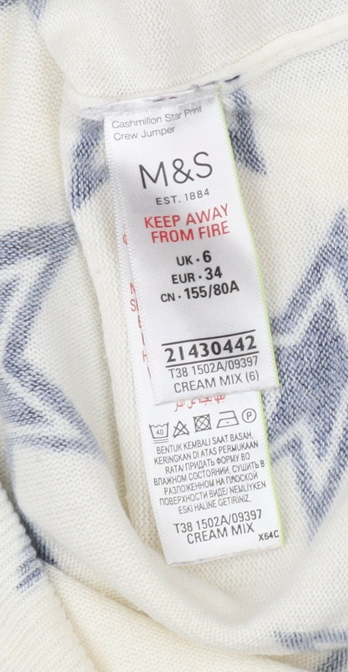 Womens UK Size 6 Marks and Spencer Ivory Pullover Jumper