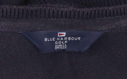 Marks & Spencer Men’s Blue Argyle V-Neck Cotton Golf Jumper M