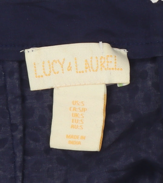 Lucy & Laurel Womens White Geometric Pencil Skirt S Knee Length