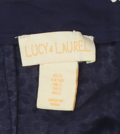 Lucy & Laurel Womens White Geometric Pencil Skirt S Knee Length