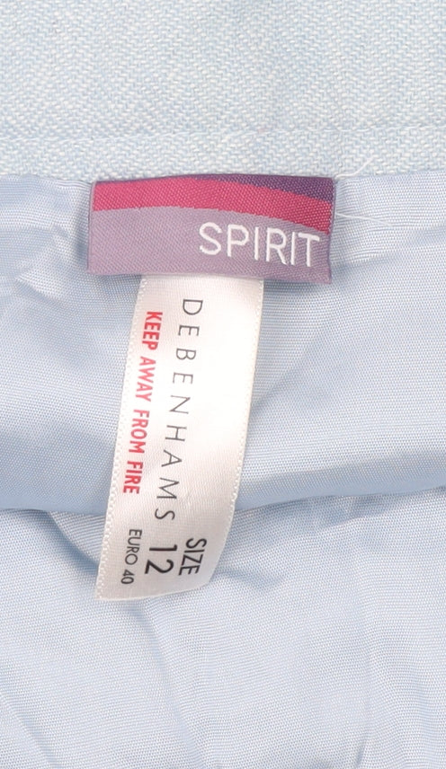 Debenhams Women’s Blue Short Straight Skirt Size 12 Summer Casual