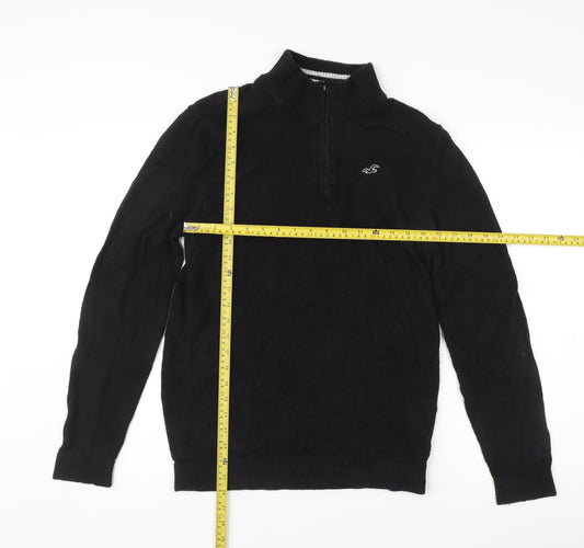 Hollister Men's Black M Half Zip Mock Neck Jumper Knitwear Casual