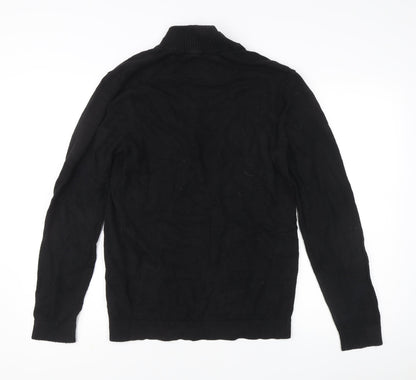 Hollister Men's Black M Half Zip Mock Neck Jumper Knitwear Casual