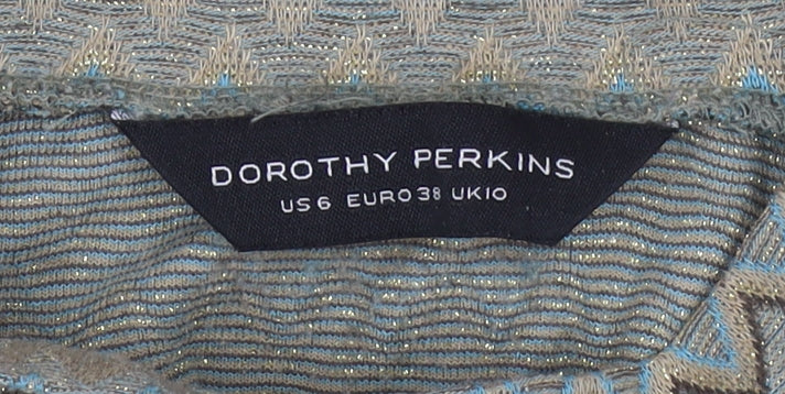 Womens UK Size 10 Dorothy Perkins Multicoloured Basic T-Shirt