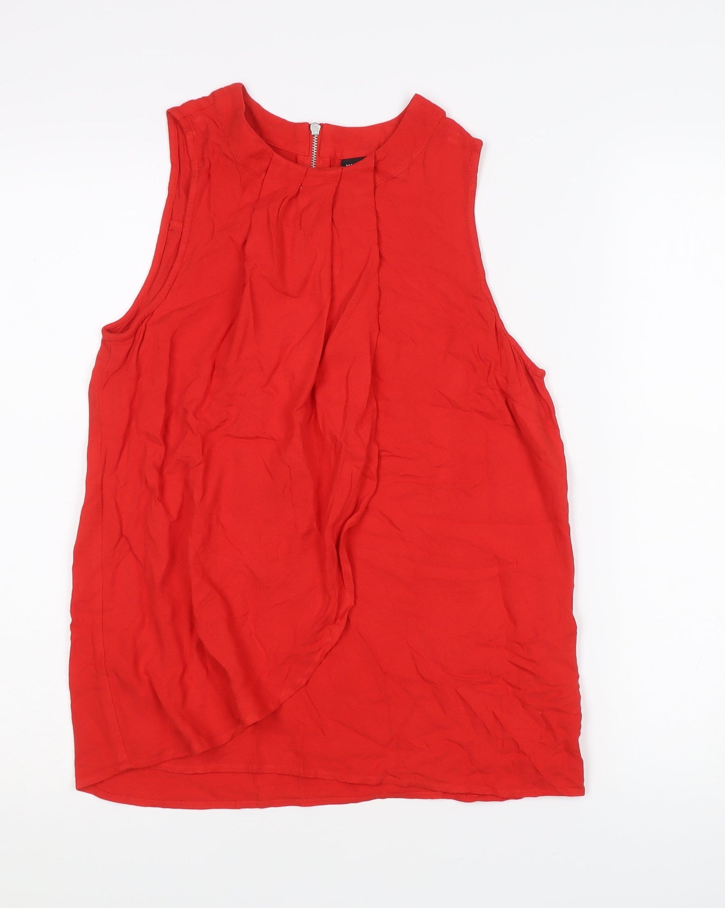 Womens UK Size 10 Warehouse Red Basic Blouse