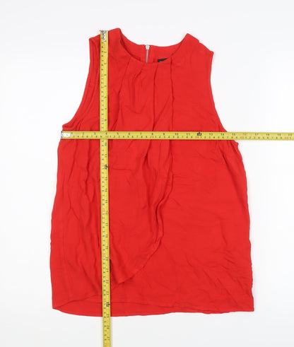 Womens UK Size 10 Warehouse Red Basic Blouse