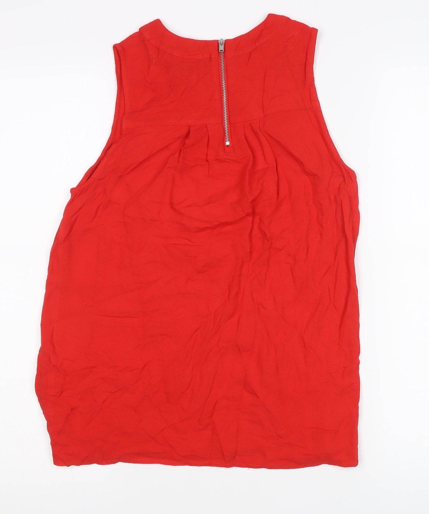 Womens UK Size 10 Warehouse Red Basic Blouse