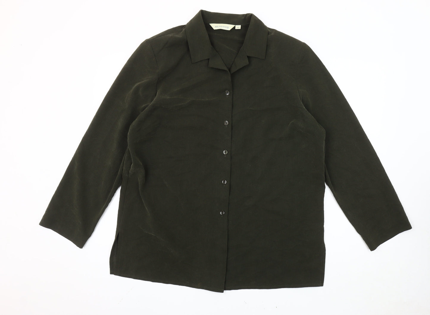 Womens UK Size 16 HOLMEWOOD Green Basic Button-Up