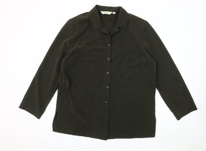 Womens UK Size 16 HOLMEWOOD Green Basic Button-Up