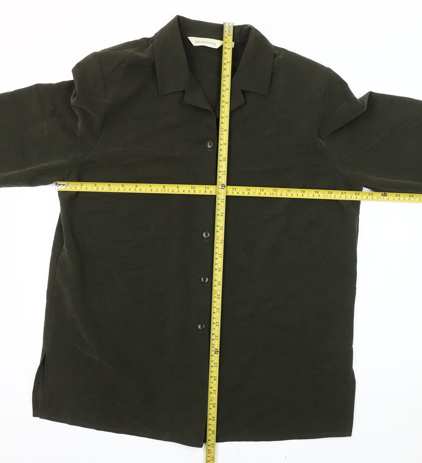 Womens UK Size 16 HOLMEWOOD Green Basic Button-Up